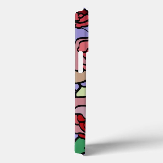 かわいいモダン鮮やかな赤い花紫色 Case-Mate iPhoneケース (裏面 / 右)