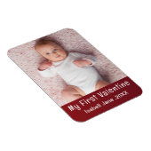 かわいいモダン1stバレンタインデーのパーソナライズ写真 マグネット (右側)