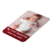 かわいいモダン1stバレンタインデーのパーソナライズ写真 マグネット (左側)