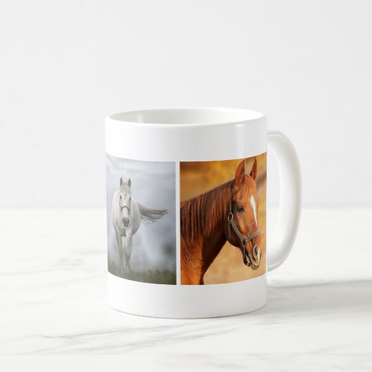 かわいいモダン3頭の馬の写真が好きな馬の名前 コーヒーマグカップ (正面右)