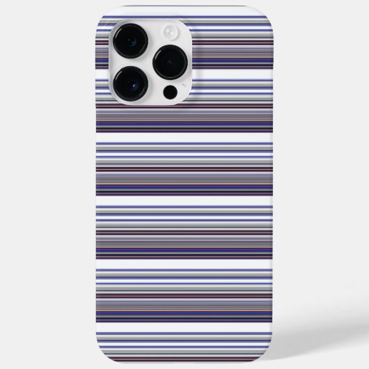 かわいいモダン グレー ブルー ストライプ Case-Mate iPhoneケース (裏面)
