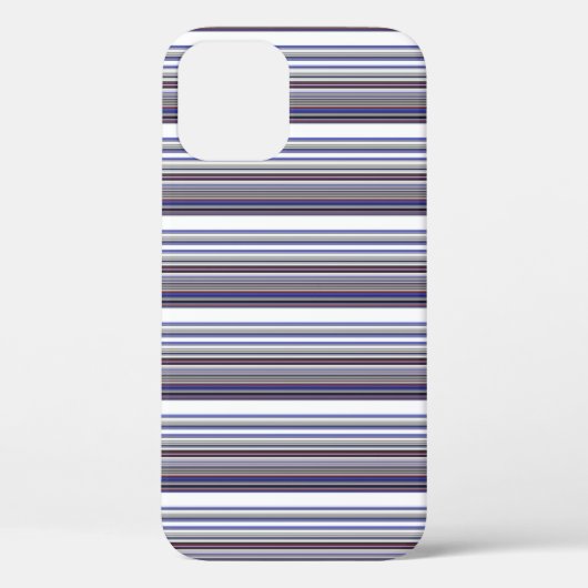 かわいいモダン グレー ブルー ストライプ Case-Mate iPhoneケース (裏面)