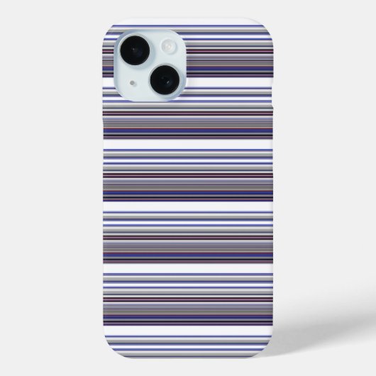 かわいいモダン グレー ブルー ストライプ Case-Mate iPhoneケース (裏面)