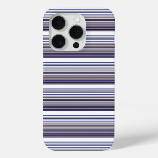 かわいいモダン グレー ブルー ストライプ Case-Mate iPhoneケース (裏面)