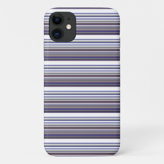 かわいいモダン グレー ブルー ストライプ Case-Mate iPhoneケース (裏面)