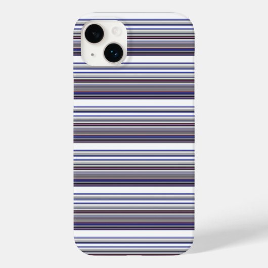 かわいいモダン グレー ブルー ストライプ Case-Mate iPhoneケース (裏面)