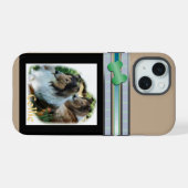 かわいいモダン ラフコリー 犬 アート iPhone 15ケース (裏面横)