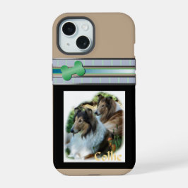 かわいいモダン ラフコリー 犬 アート iPhone 15ケース