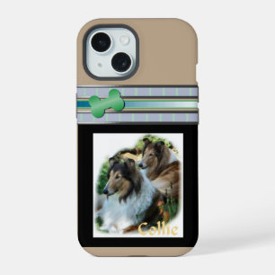 かわいいモダン ラフコリー 犬 アート iPhone 15ケース
