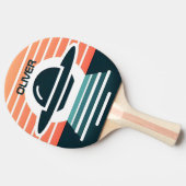かわいいモダンUFOシンプルイラストレーションアットサンセット 卓球ラケット (横)