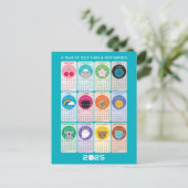 かわいいモチベーションと自己2025気にカレンダー ポストカード (スタンド正面)