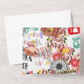 かわいいモチベーション - ポジティブな名言 クッキー オールインワン招待状 (裏面)