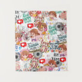 かわいいモチベーション - ポジティブな名言 クッキー タペストリー (正面)