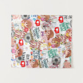 かわいいモチベーション - ポジティブな名言 クッキー タペストリー (正面(横))