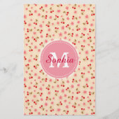 かわいいモノガーリーグラムさくらんぼと花 便箋 (正面)