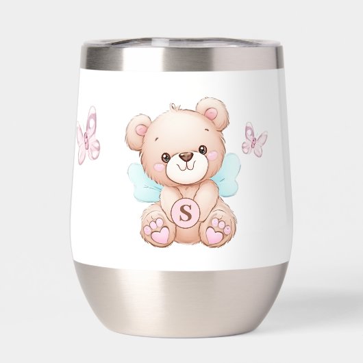 かわいいモノグラムのウォーターボトル (背面)