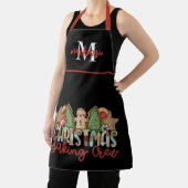 かわいいモノグラムのクリスマスベーキングクルーのエプロン エプロン (インサイチュ)