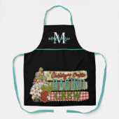 かわいいモノグラムのクリスマスベーキングクルーのエプロン エプロン (正面)