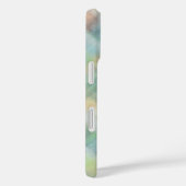 かわいいモノグラムのスクリプトプレイドティール(緑がかった色)イエローグレーグリーン Case-Mate iPhoneケース (裏面 / 右)