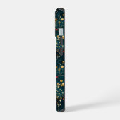 かわいいモノグラムのフローラウォーターパターン（の模様が）あるカラー iPhone 15ケース (左側面)