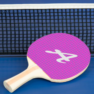 かわいいモノグラムのホットピンクトレンディーパタスタイリッシューン 卓球ラケット