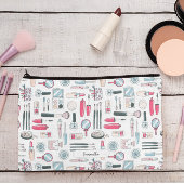 かわいいモノグラムのメイクアップパターン アクセサリーポーチ