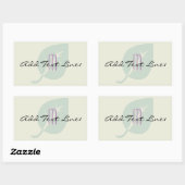 かわいいモノグラムのリーフ大事な行事ありがとうステッカー 長方形シール (シート)