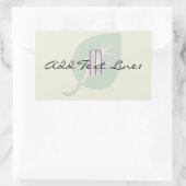 かわいいモノグラムのリーフ大事な行事ありがとうステッカー 長方形シール (バッグ)