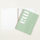 かわいいモノグラムの名前グリーンスクール プランナー手帳 (ディスプレー)