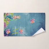 かわいいモノグラムの名前マーメイド バスタオルセット (ハンドタオル)