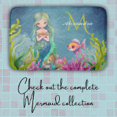 かわいいモノグラムの名前マーメイド バスマット