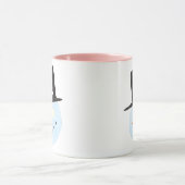 かわいいモノグラムの水彩雪だるま顔 マグカップ (中央)