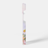 かわいいモノグラムの美しいフローラ水色ピンク iPhoneケース (左側面)