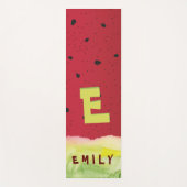 かわいいモノグラムカスタムの水の色スイカ名 ヨガマット (正面)