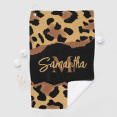 かわいいモノグラムヒョウ柄 ゴルフタオル (インサイチュ)