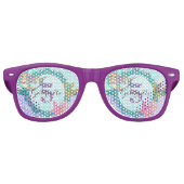 かわいいモノグラムマーメイドティール（緑がかった色）&パープルウォーター色 レトロサングラス (正面)