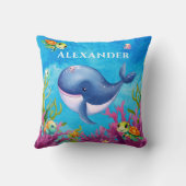 かわいいモノグラム名コースタルウミガメ鯨 クッション (裏面)