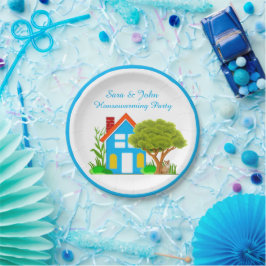 かわいいモノグラム引っ越し祝いパーティーパーティー紙プレート9" ペーパープレート