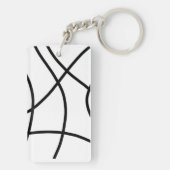 かわいいモノグラム抽象芸術ブラックイニシャル キーホルダー (裏面)