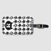 かわいいモノグラム黒猫の表情パターン  ラゲッジタグ (正面横)