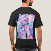 かわいいモパステル宇宙宇宙飛行士アニメガール Tシャツ (裏面)