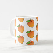 かわいいモモパターン コーヒーマグカップ (正面左)