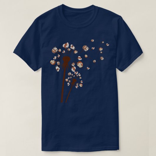 かわいいモルモットおもしろいタンポポ Tシャツ (デザイン正面)