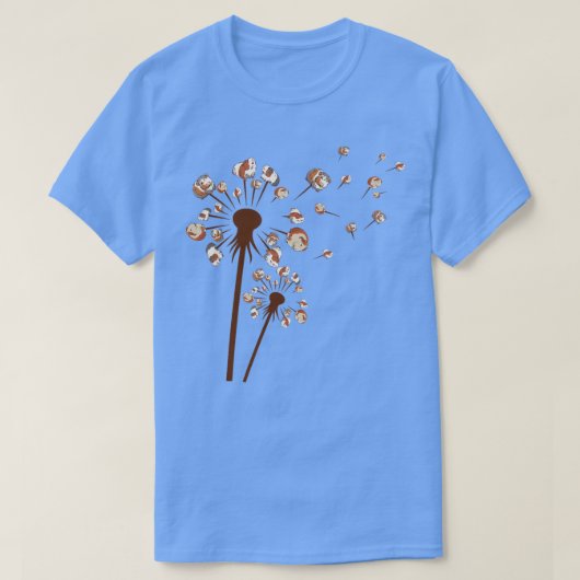 かわいいモルモットおもしろいタンポポ Tシャツ (デザイン正面)