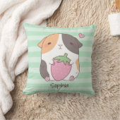 かわいいモルモットといちごの子供部屋の飾り クッション (ブランケット)