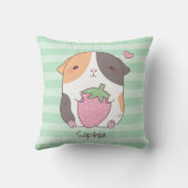 かわいいモルモットとストロベリーキッズルームDecor クッション (裏面)