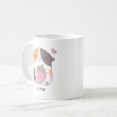 かわいいモルモットとストロベリードードルの名前 コーヒーマグカップ (正面左)