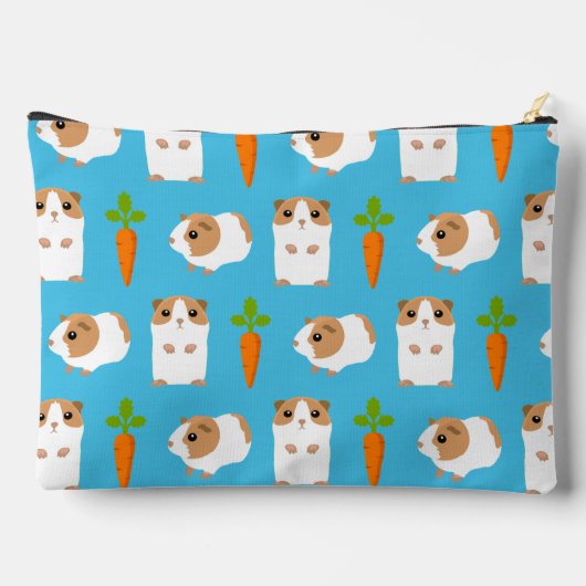 かわいいモルモットとニンジンパーソナライズされた アクセサリーポーチ (裏面)
