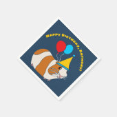 かわいいモルモットとバルーン誕生日パーティー スタンダードカクテルナプキン (角)