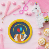 かわいいモルモットとバルーン誕生日パーティー ペーパープレート (パーティー)